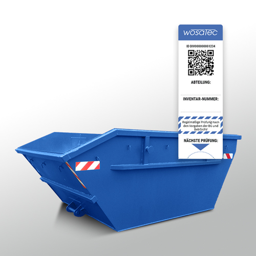 Arbeitsmittelprüfung Containern und Behältern | Kennzeichnung mit dem wosatec QR-Code Etikett Arbeitsmittelprüfung Containern und Behältern | Kennzeichnung mit dem wosatec QR-Code Etikett